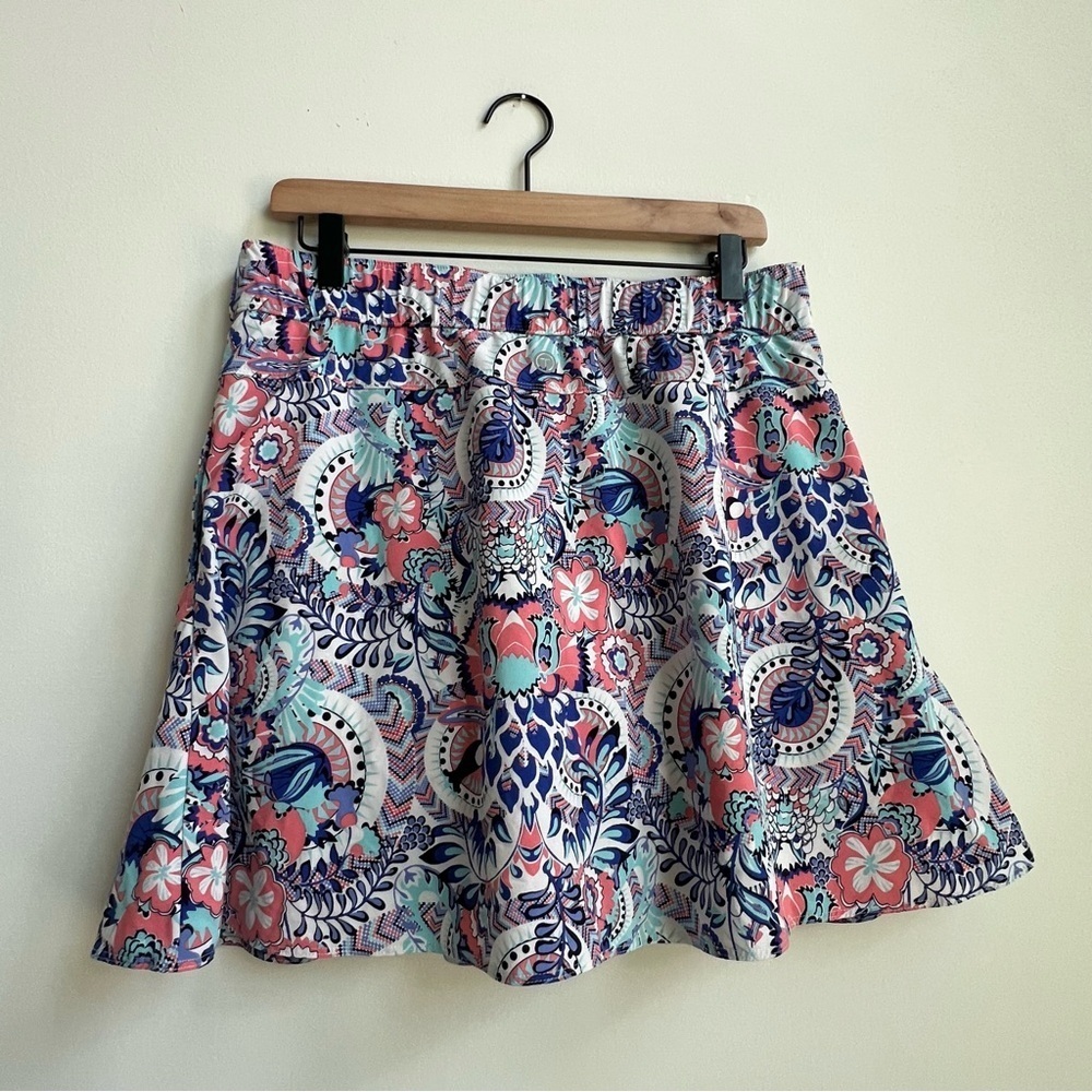 T by Talbots Summer Sporty Athletic Breathable Elastic Waist Skort Paisley M - Picture 8 of 13